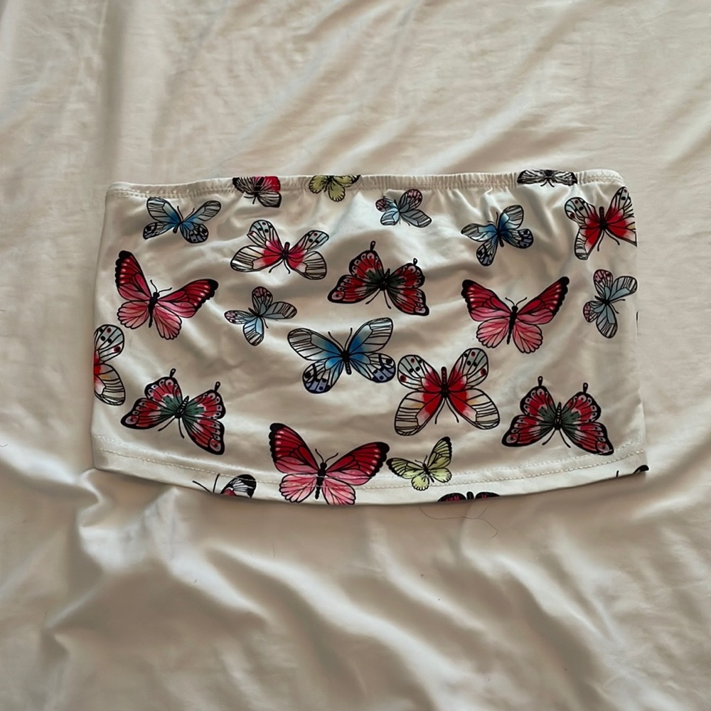 XS butterfly tube top